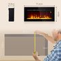Voir la diapositive 3 : HOMCOM Cheminée électrique 1800W effets flammes LED 3D réglables - timer, thermostat, télécommande - noir