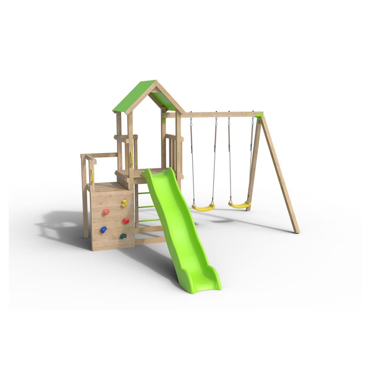 trigano Aire de jeux avec toboggan - Bois - H2,20m - XPERIENCE