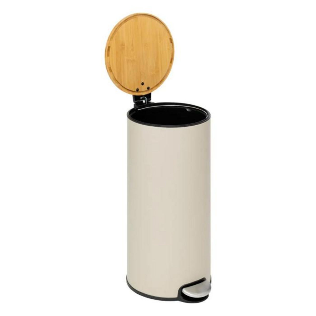 FIVE Poubelle en Métal & Bambou  Natureo  30L Beige Lin