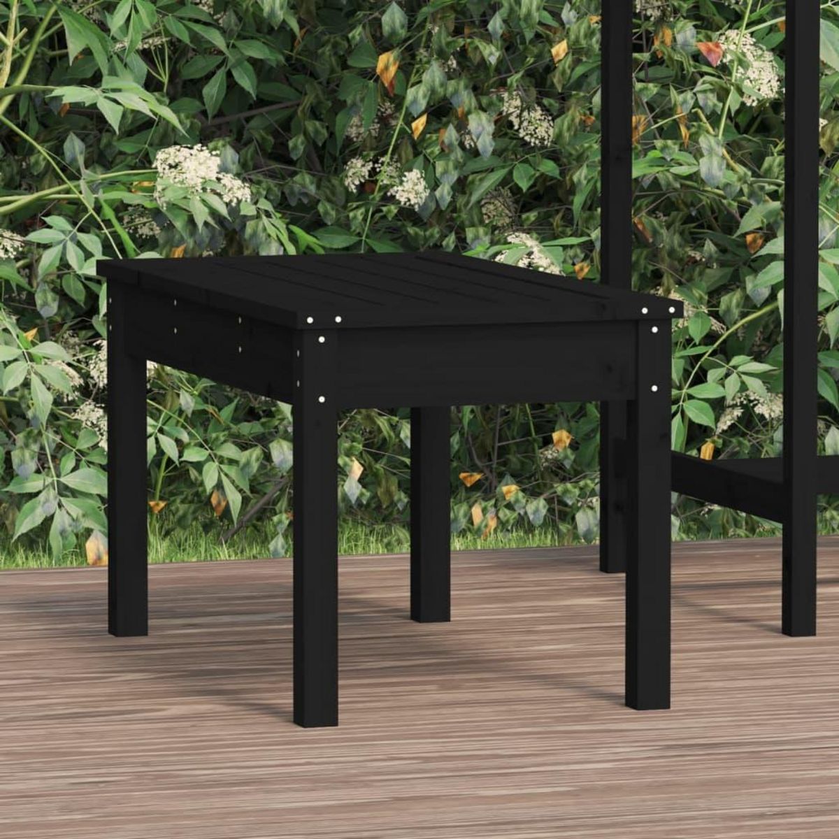 VIDAXL Banc de jardin noir 80x44x45 cm bois massif de pin