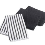 Paris Prix Lot de 3 Torchons Microfibre  Cuistot  40cm Noir