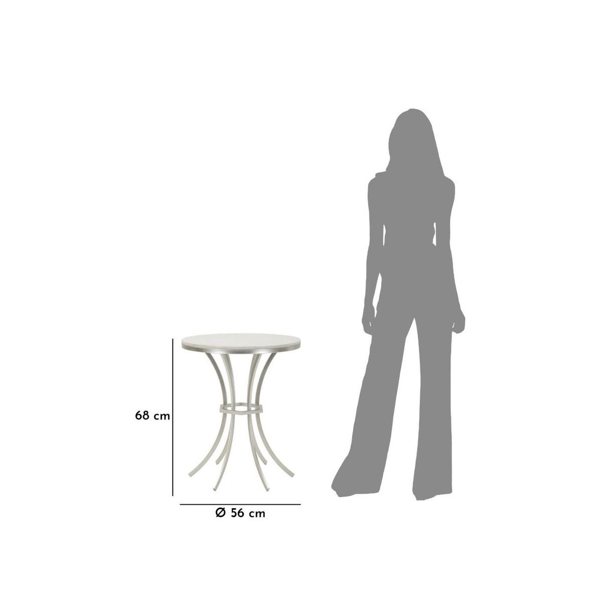 Voir la diapositive 6 : Paris Prix Table d'appoint ronde  istanbul  68cm blanc & argent