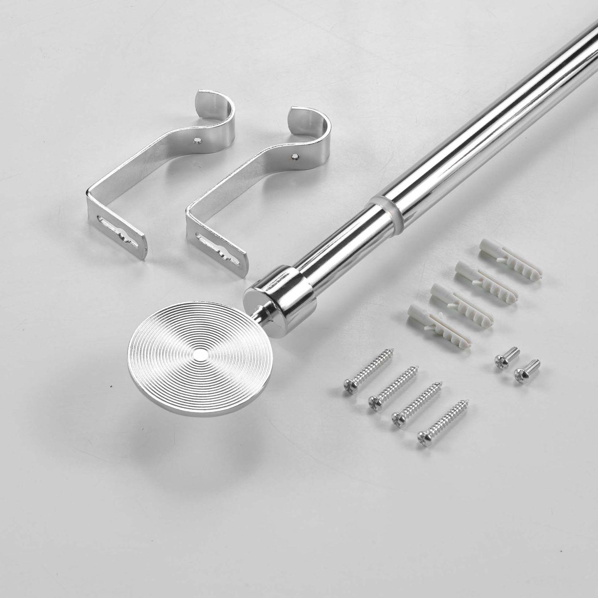 Voir la diapositive 3 : DOUCEUR D'INT�RIEUR Kit de tringle à rideaux extensible rollis - l. 120 à 210 cm - chrome