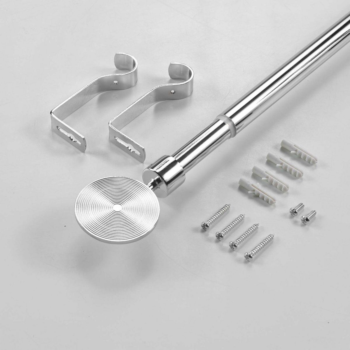Douceur d'Intérieur Kit de tringle à rideaux extensible ROLLIS - L. 120 à 210 cm - Chrome