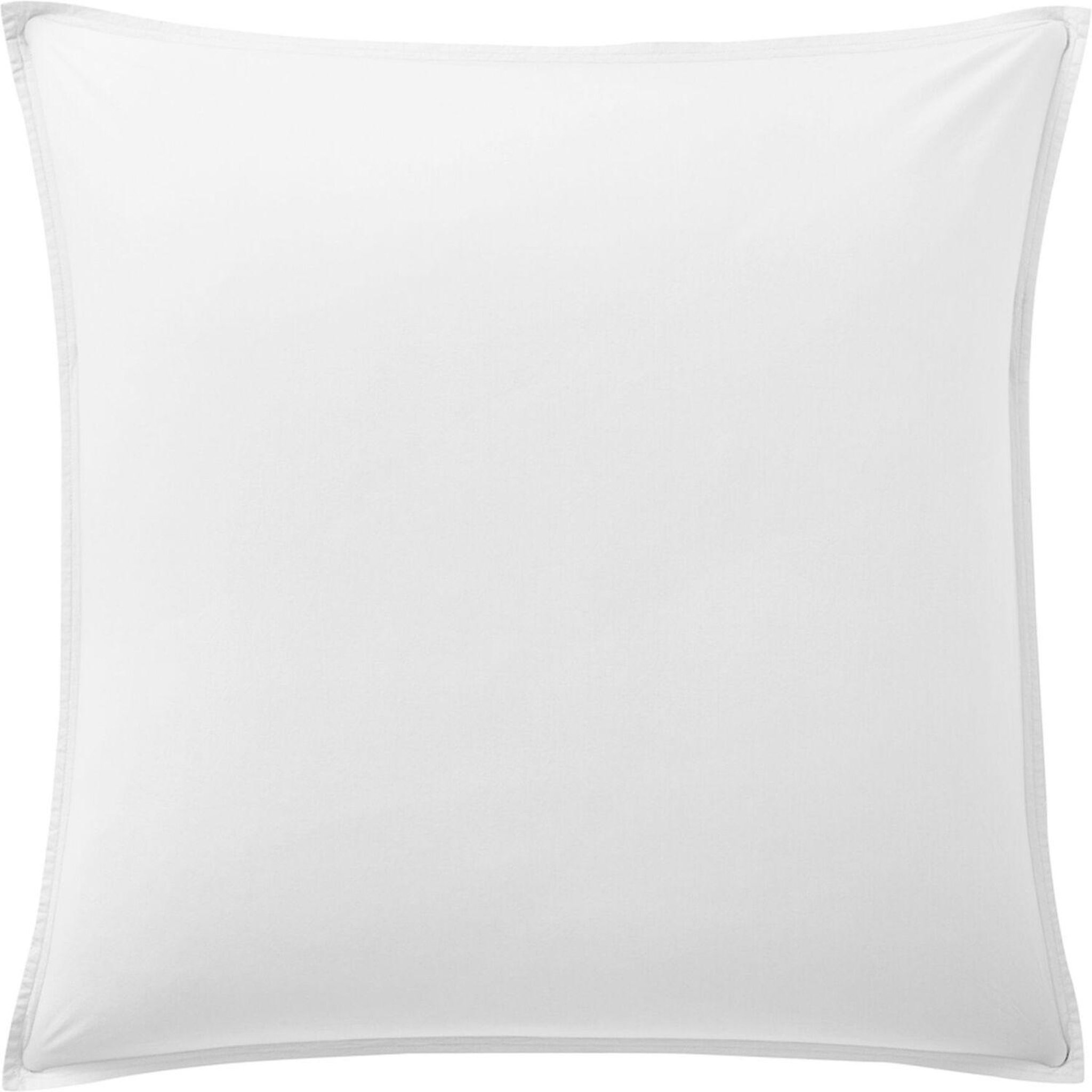 BATON ROUGE Taie d'oreiller 100% percale de coton lavé 80fils/cm2 uni. Coloris disponibles : Blanc