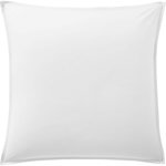 BATON ROUGE Taie d'oreiller 100% percale de coton lavé 80fils/cm2 uni. Coloris disponibles : Blanc