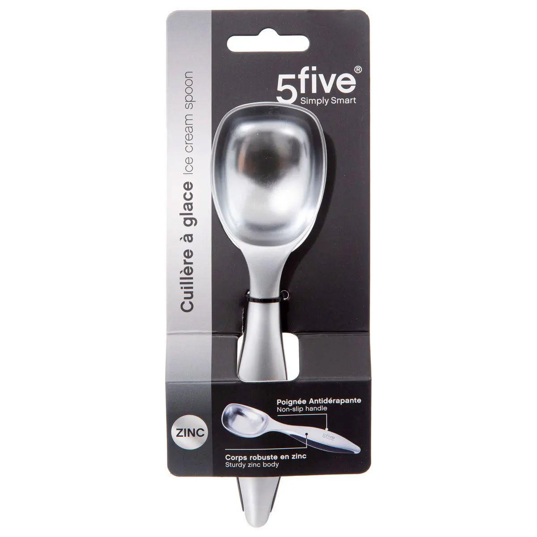 Voir la diapositive 3 : FIVE Cuillère à glace antidérapante  zinc  17cm gris