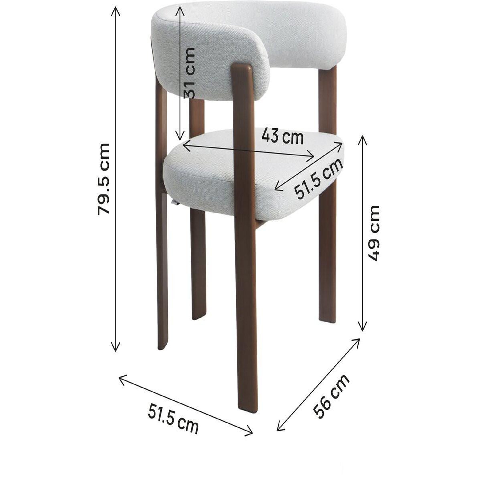Voir la diapositive 3 : Habitat et Jardin Lot de 2 chaises de salle à manger avec accoudoirs  opale  - gris clair