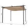 Voir la diapositive 3 : OUTSUNNY Pergola rétractable 3,5L x 3,5l x 2,30H m structure métal époxy anticorrosion noire + toile polyester haute densité 180 g/m² incluse beige