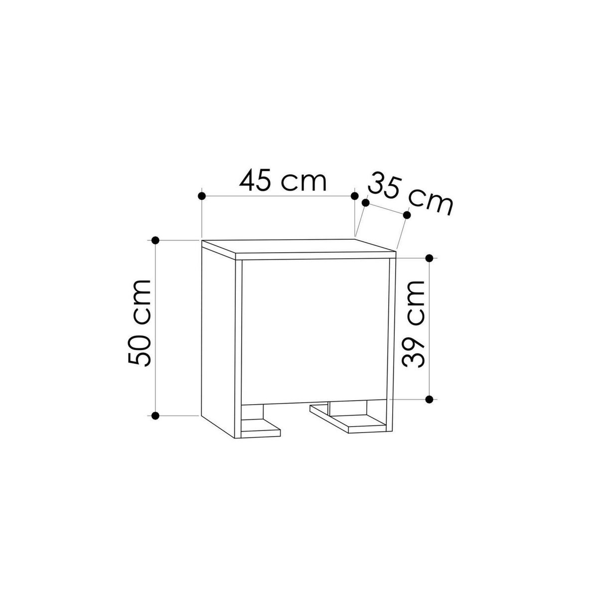 TOILINUX Table de chevet Payti