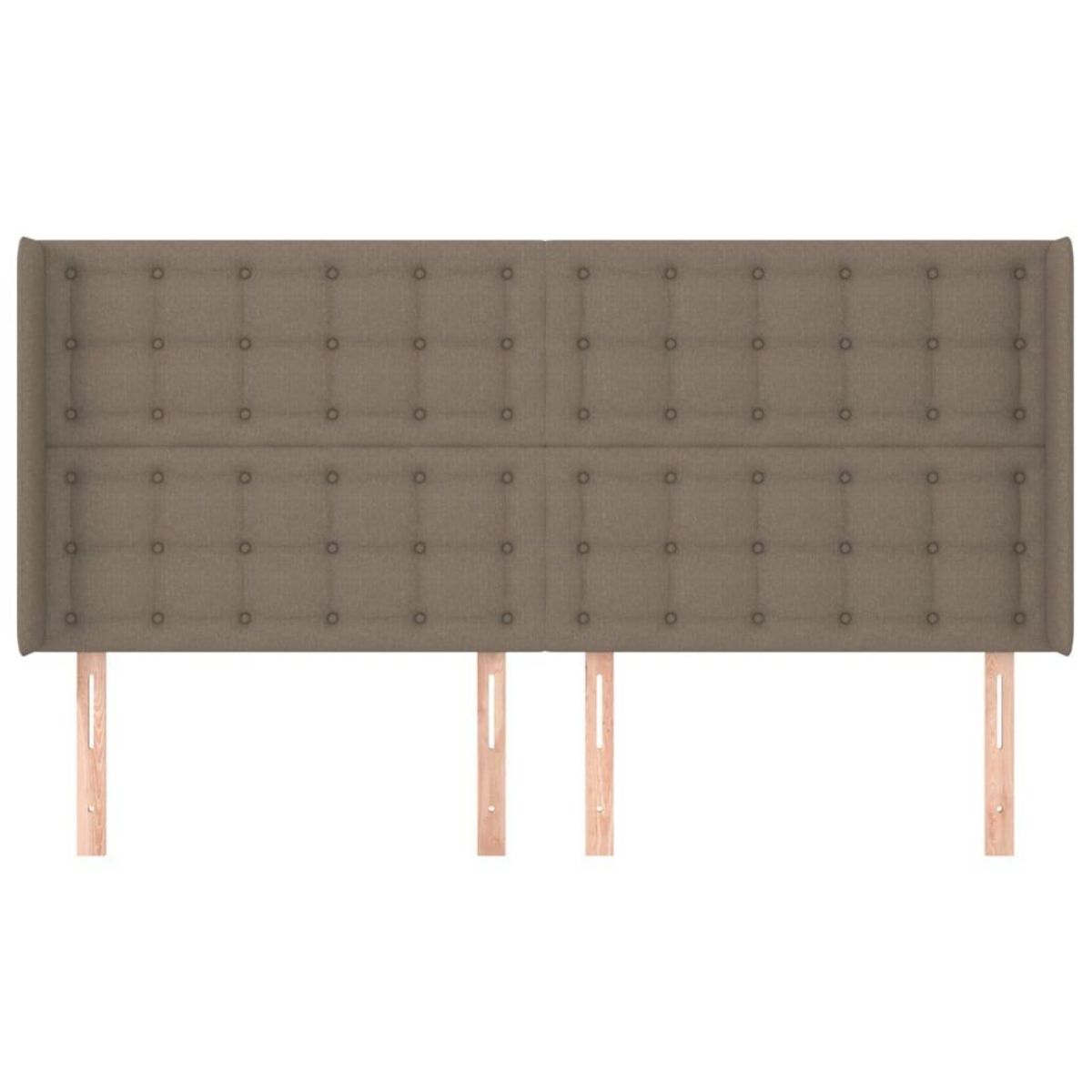VIDAXL Tete de lit avec oreilles Taupe 163x16x118/128 cm Tissu