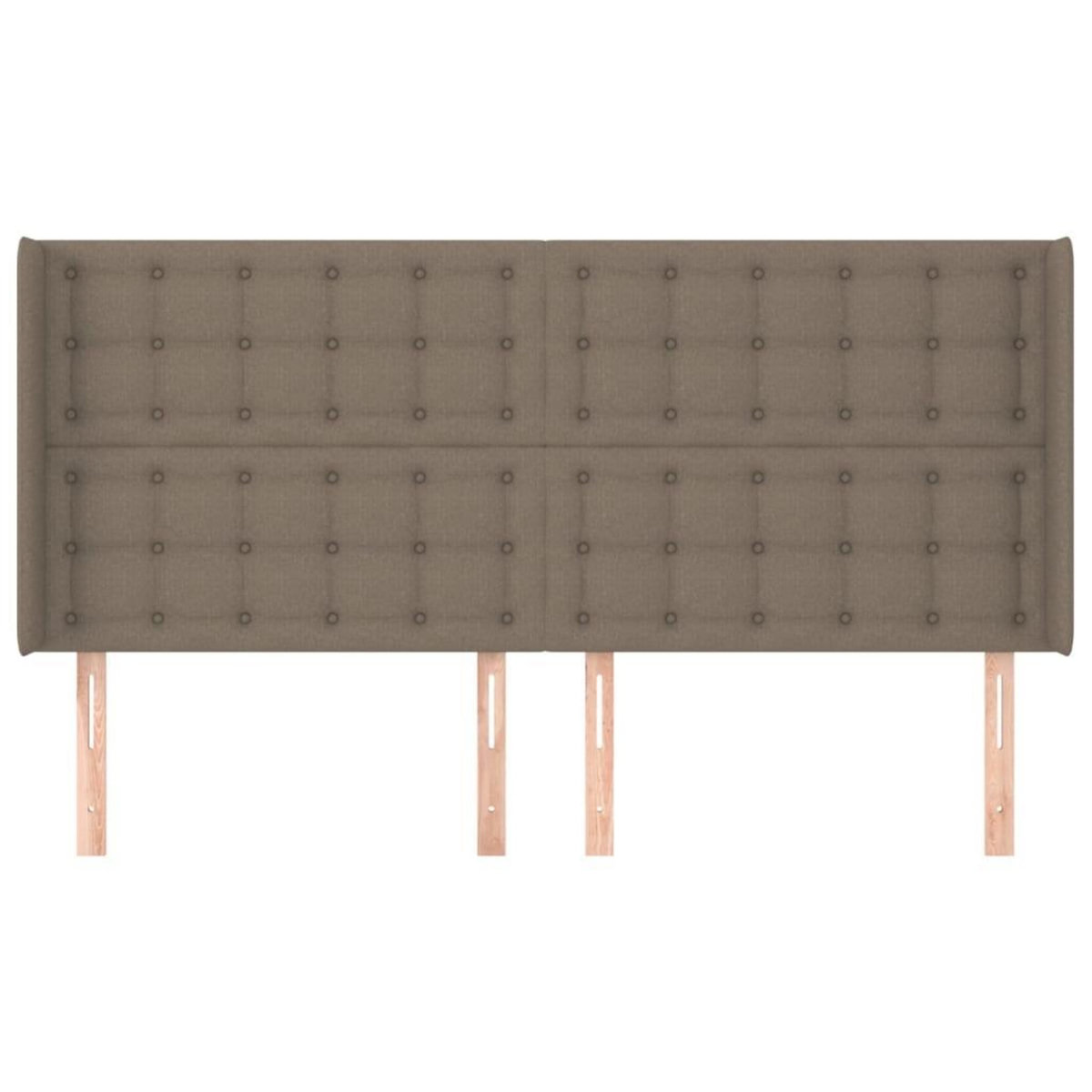 VIDAXL Tete de lit avec oreilles Taupe 163x16x118/128 cm Tissu