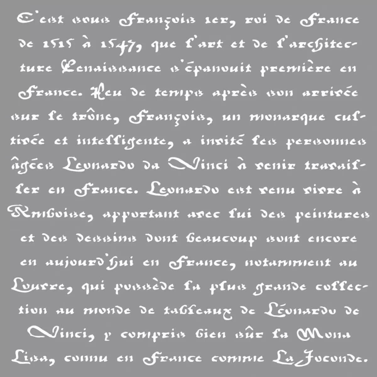 Rayher Pochoir Ecriture française, 30,5x30,5cm, 1 pce