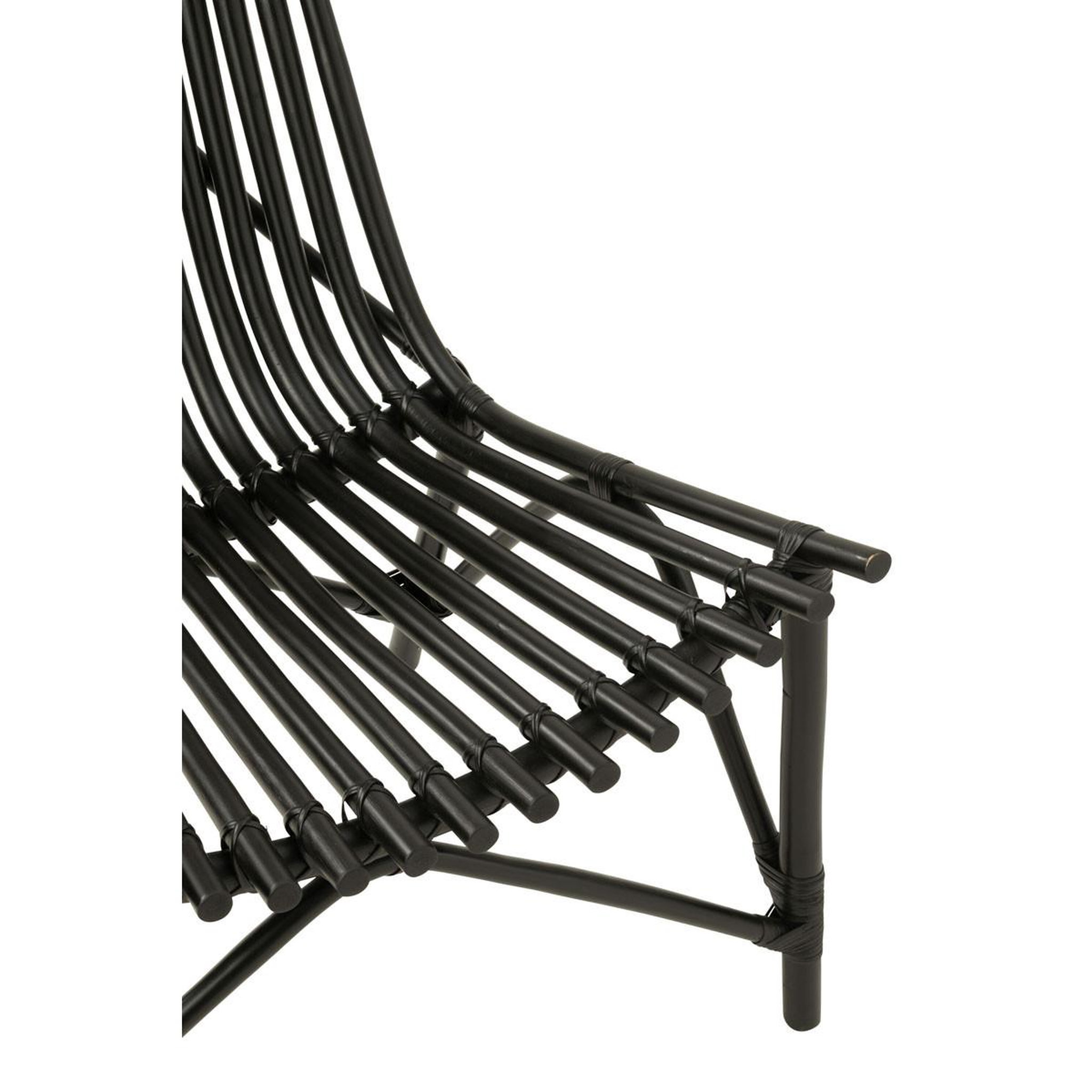 Voir la diapositive 6 : J-LINE Fauteuil design en rotin  margery  84cm noir