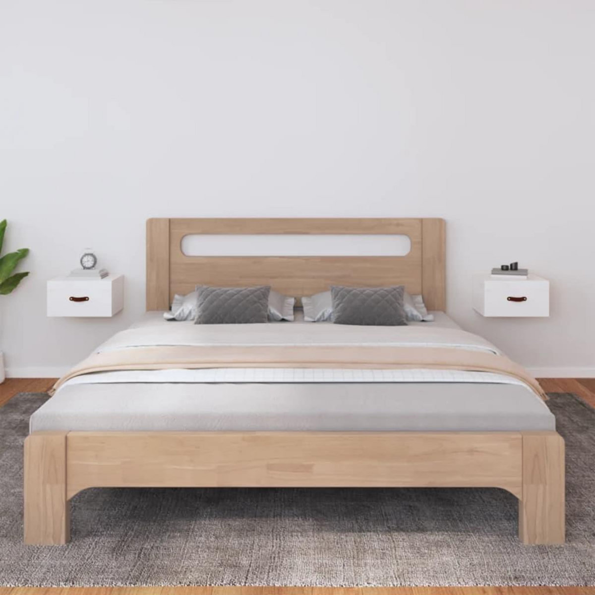 VIDAXL Tables de chevet murales 2 pcs Blanc 40x29,5x22 cm