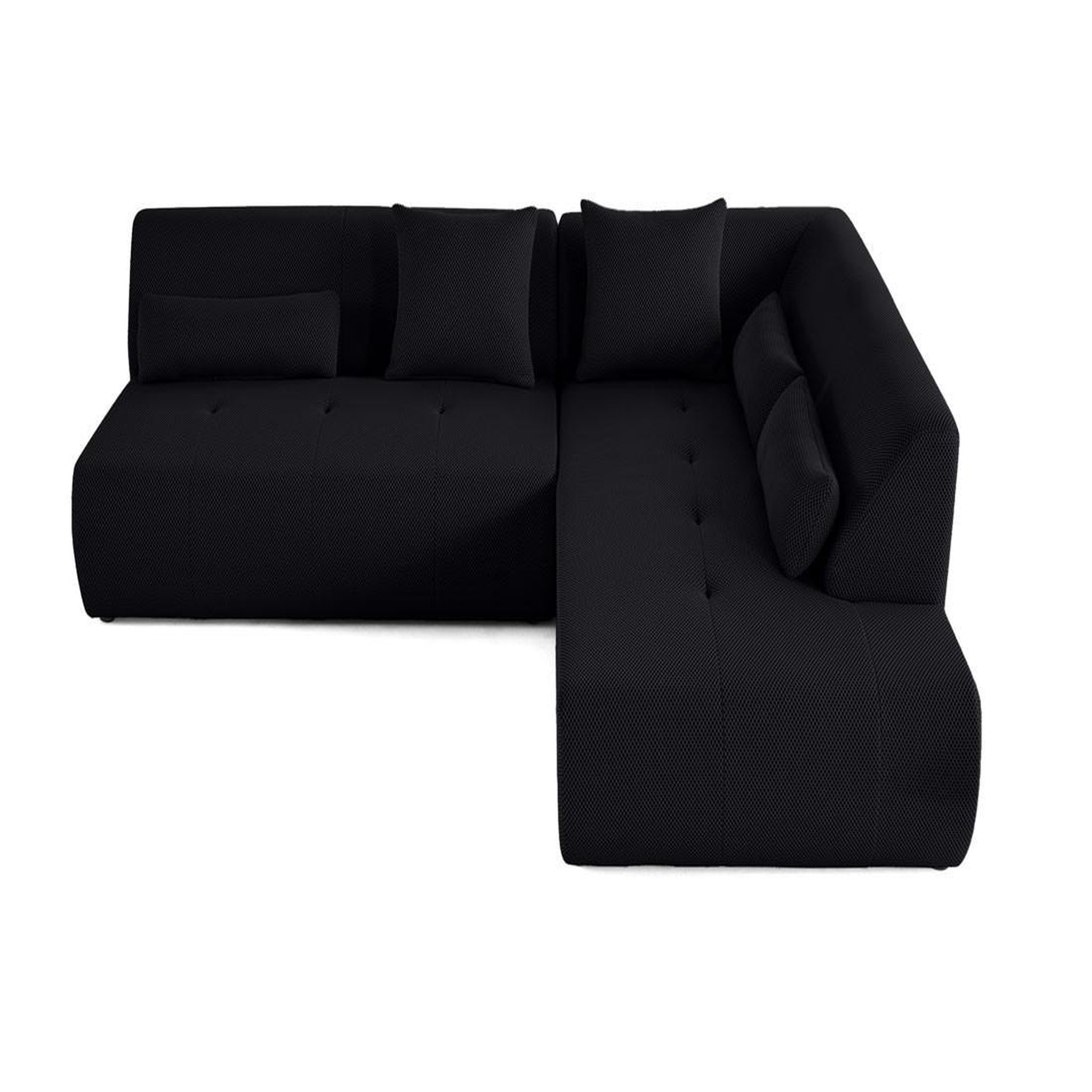 Voir la diapositive 6 : LISA DESIGN Onyx - canapé modulable d'angle droit 5 places - en tissu mailles 3d