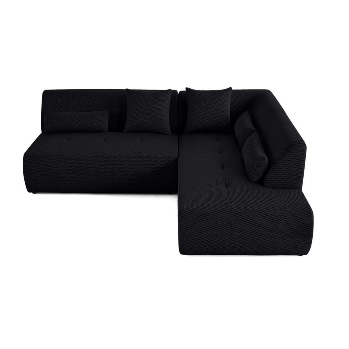 LISA DESIGN Onyx - canapé modulable d'angle droit 5 places - en tissu mailles 3d