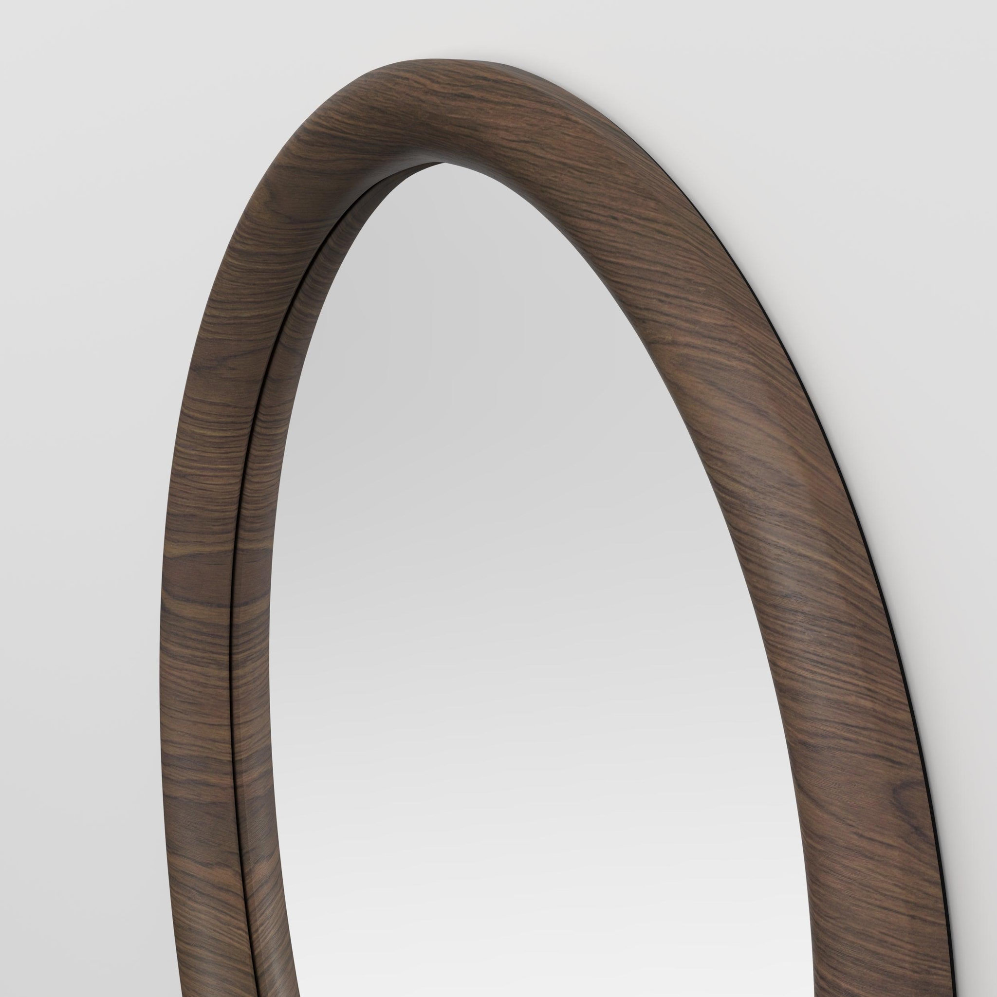 Voir la diapositive 6 : MAISON PAVANE Miroir rond en placage noyer, d100 cm-yoko