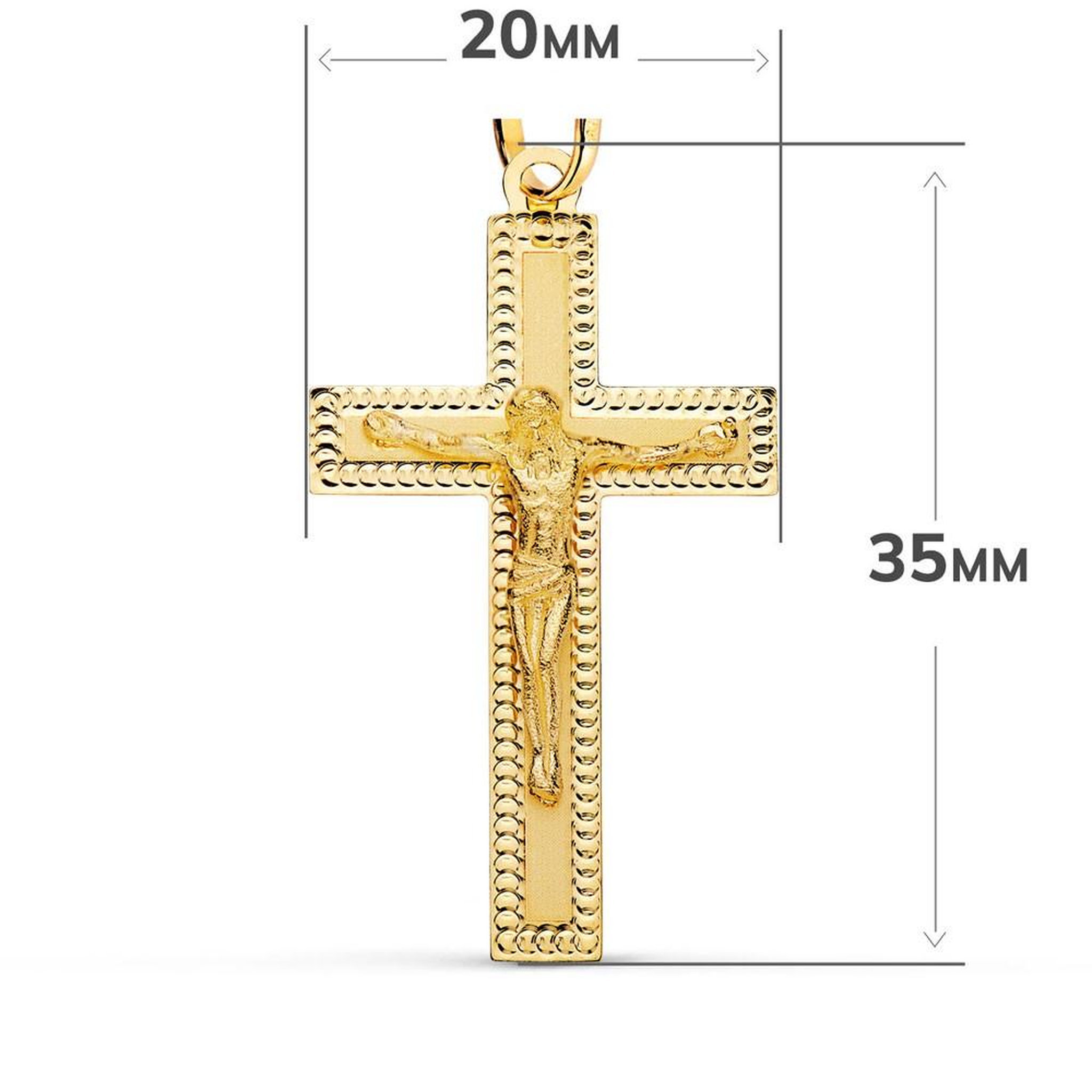 Voir la diapositive 3 : L'ATELIER D'AZUR Pendentif  - Médaille Christ sur la Croix Or 18 Carats 750 Jaune - Chaine Offerte
