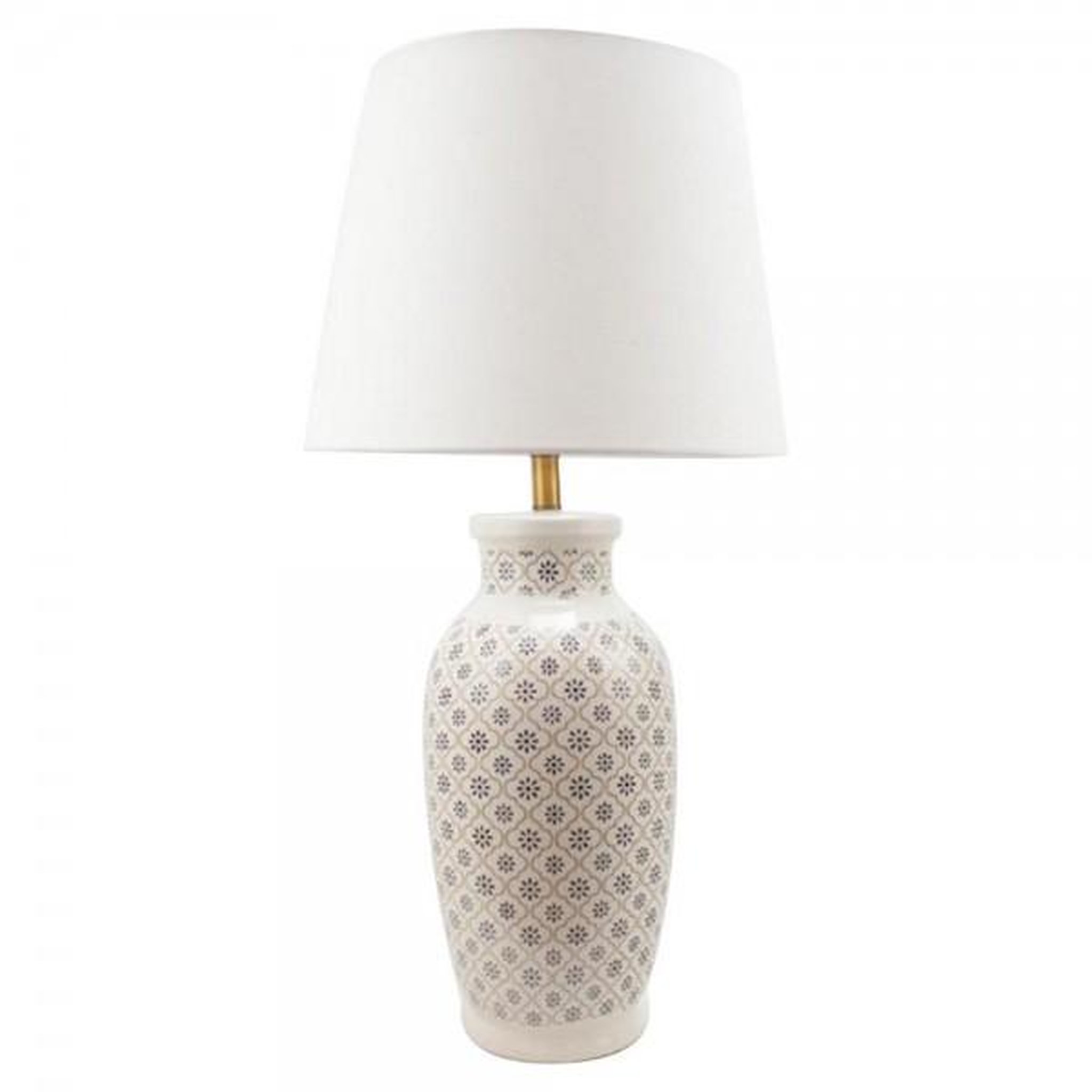 MARKET24 Lampe de bureau DKD Home Decor Céramique Lin Blanc (34 x 34 x 67 cm)