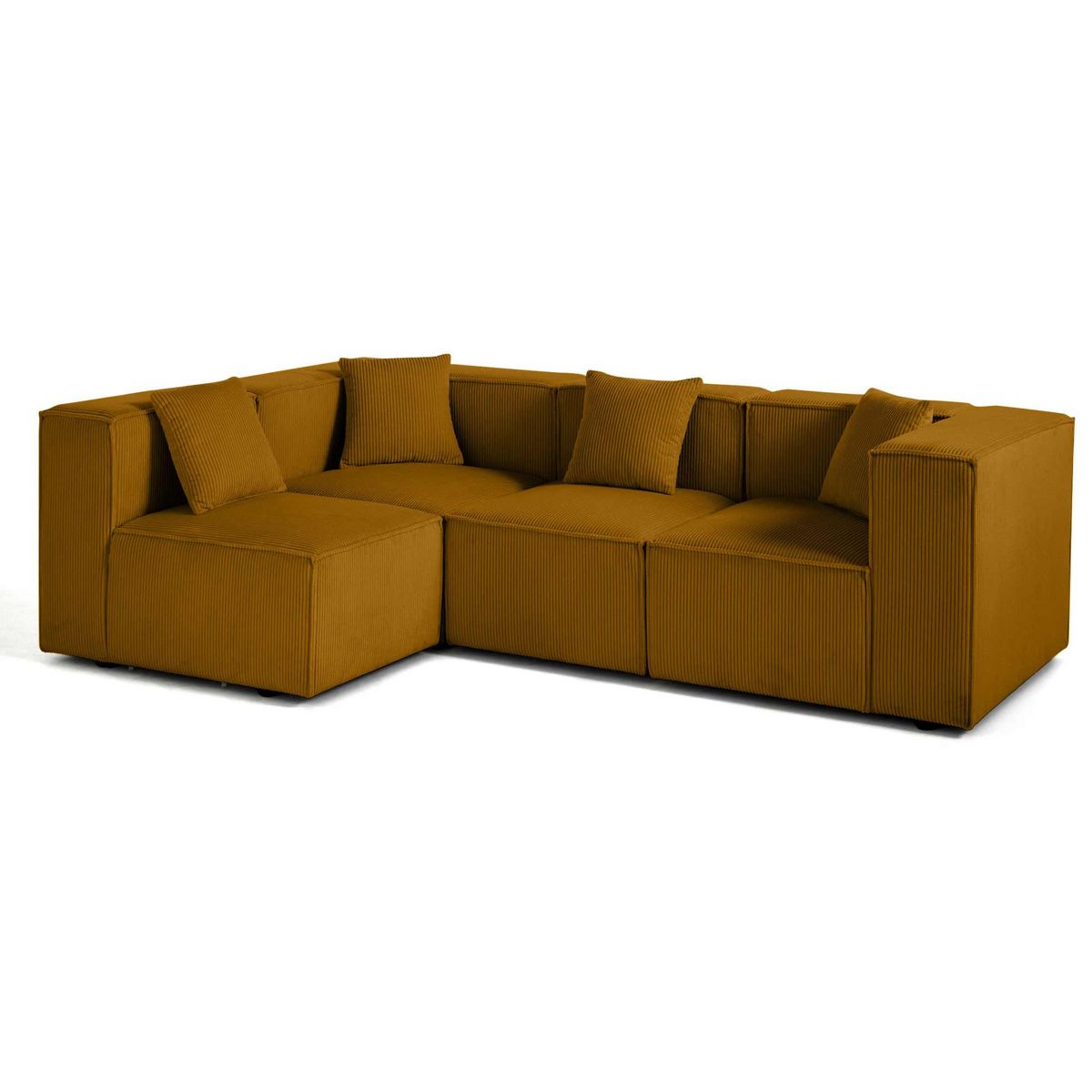 LISA DESIGN Arty - canapé modulable d'angle gauche 4 places - en velours côtelé