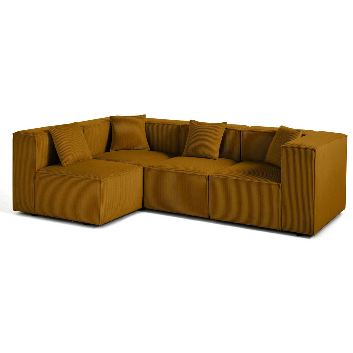 LISA DESIGN Arty - canapé modulable d'angle gauche 4 places - en velours côtelé