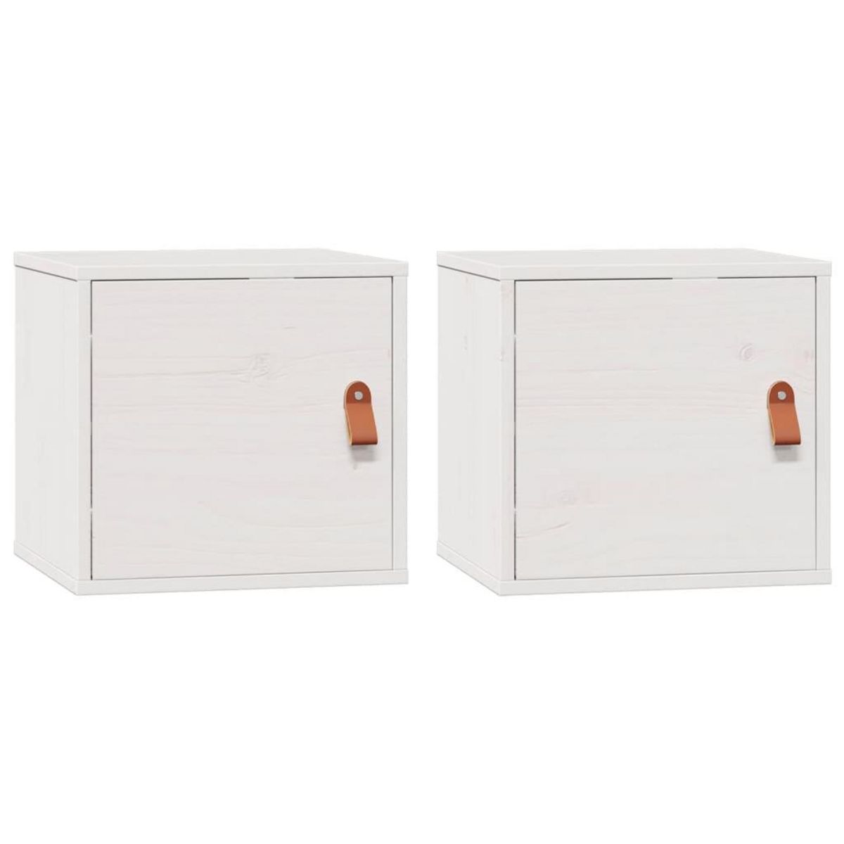 VIDAXL Armoires murales 2 pcs Blanc 31,5x30x30 cm Bois de pin massif