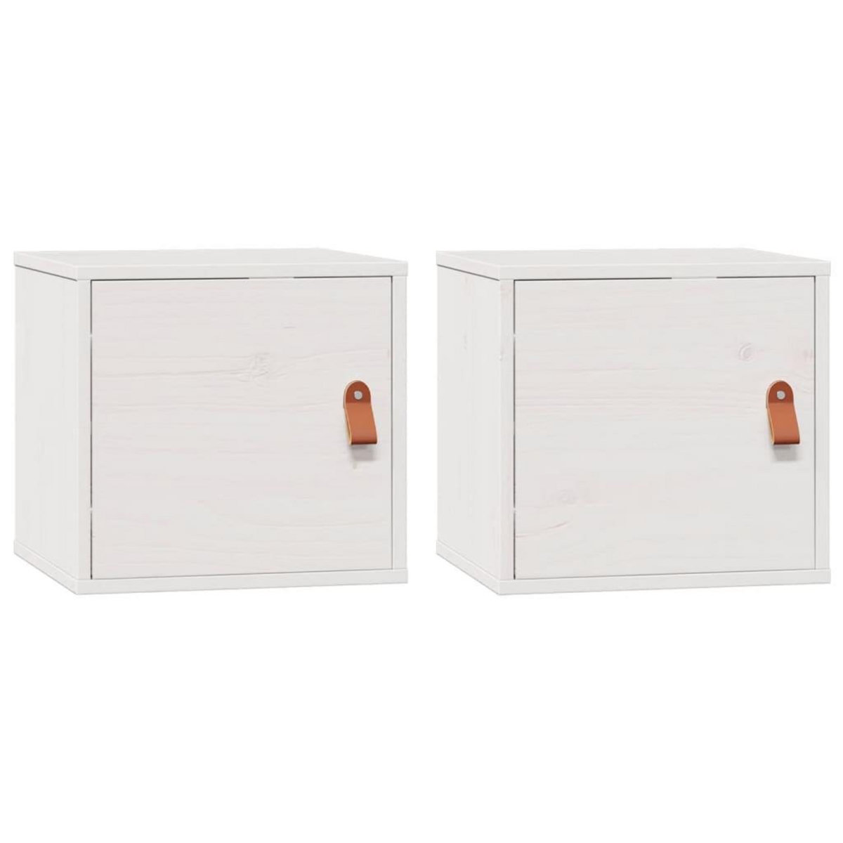 VIDAXL Armoires murales 2 pcs Blanc 31,5x30x30 cm Bois de pin massif