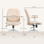 Voir la diapositive 3 : HOMCOM Chaise de bureau style Chesterfield - réglable, fonction bascule verrouillable - tissu beige