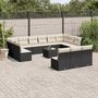 Voir la diapositive 1 : VIDAXL Salon de jardin avec coussins 14 pcs noir resine tressee