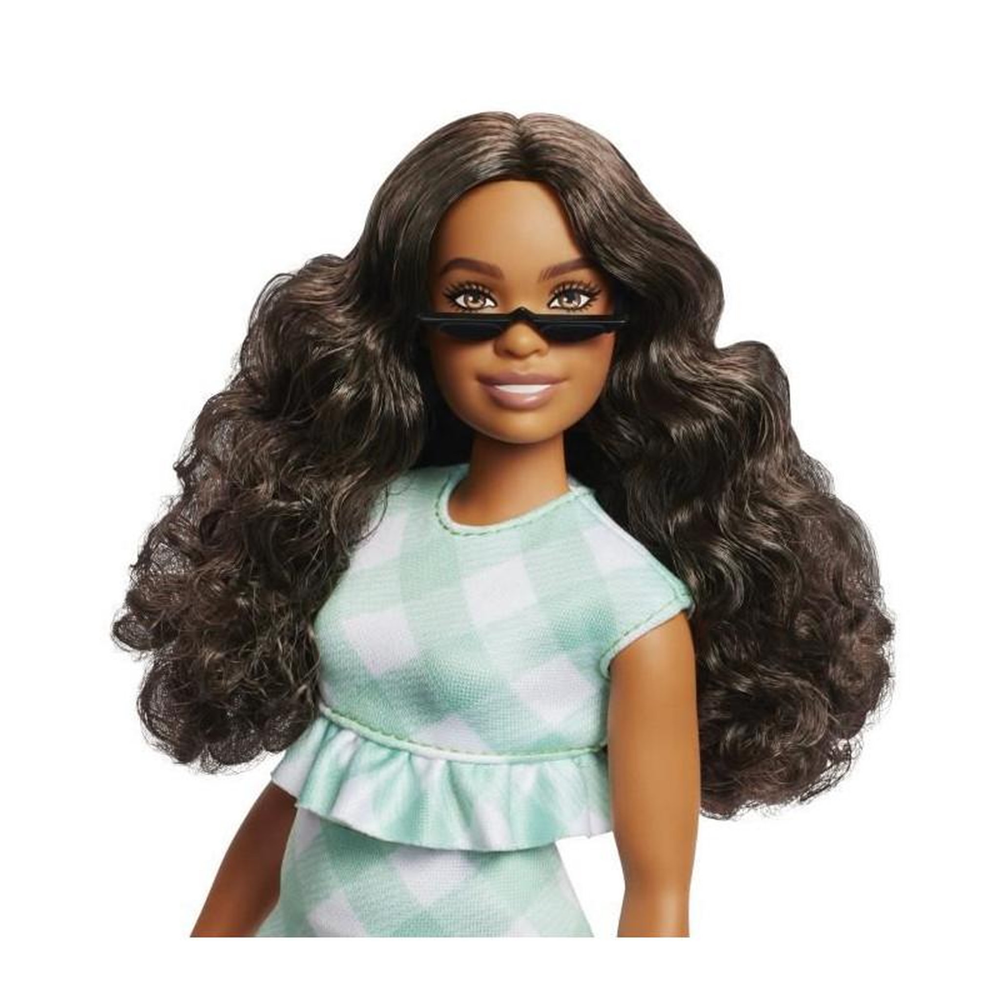 Voir la diapositive 4 : BARBIE Barbie - Poupée Barbie Fashionistas Robe Vert Menthe avec lunettes - Barbie - HYT96