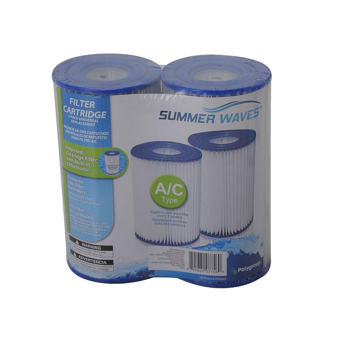 SUMMER WAVES Lot de 2 cartouches de filtration A/C - Summer Waves