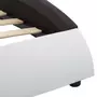 VIDAXL Cadre de lit avec LED Blanc et noir Similicuir 90x200 cm