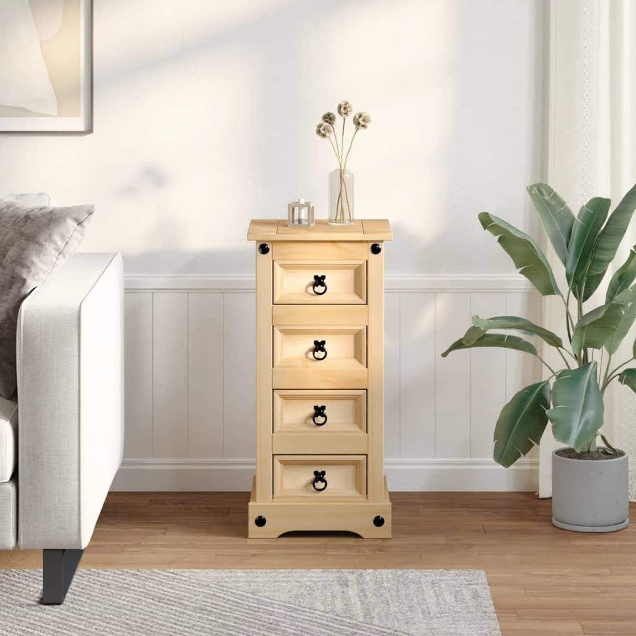 Voir la diapositive 3 : VIDAXL Table de chevet  35x32,5x74 cm bois de pin massif