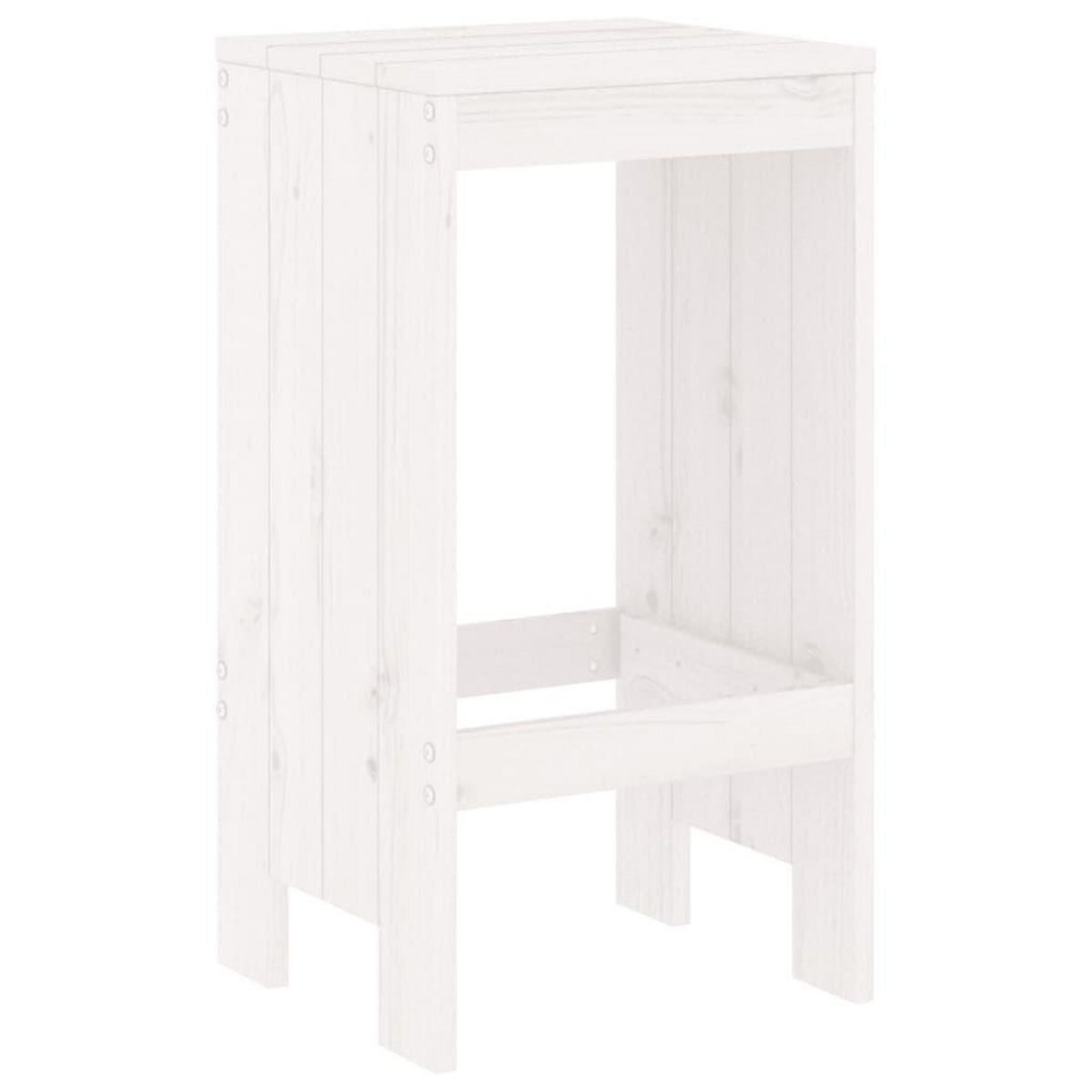 VIDAXL Ensemble de bar de jardin 3 pcs blanc bois de pin massif
