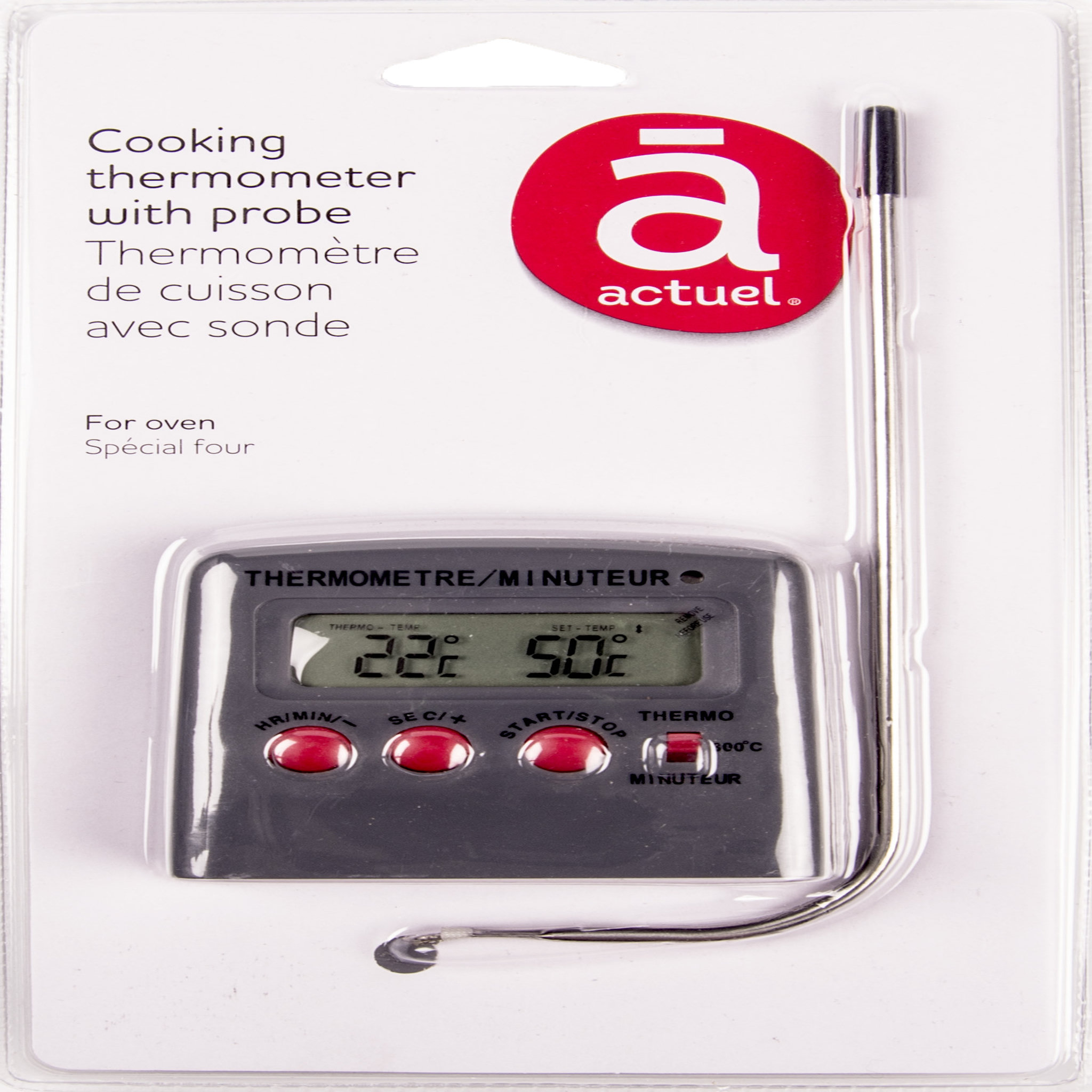 Voir la diapositive 2 : ACTUEL Thermomètre cuisson avec sonde spécial four