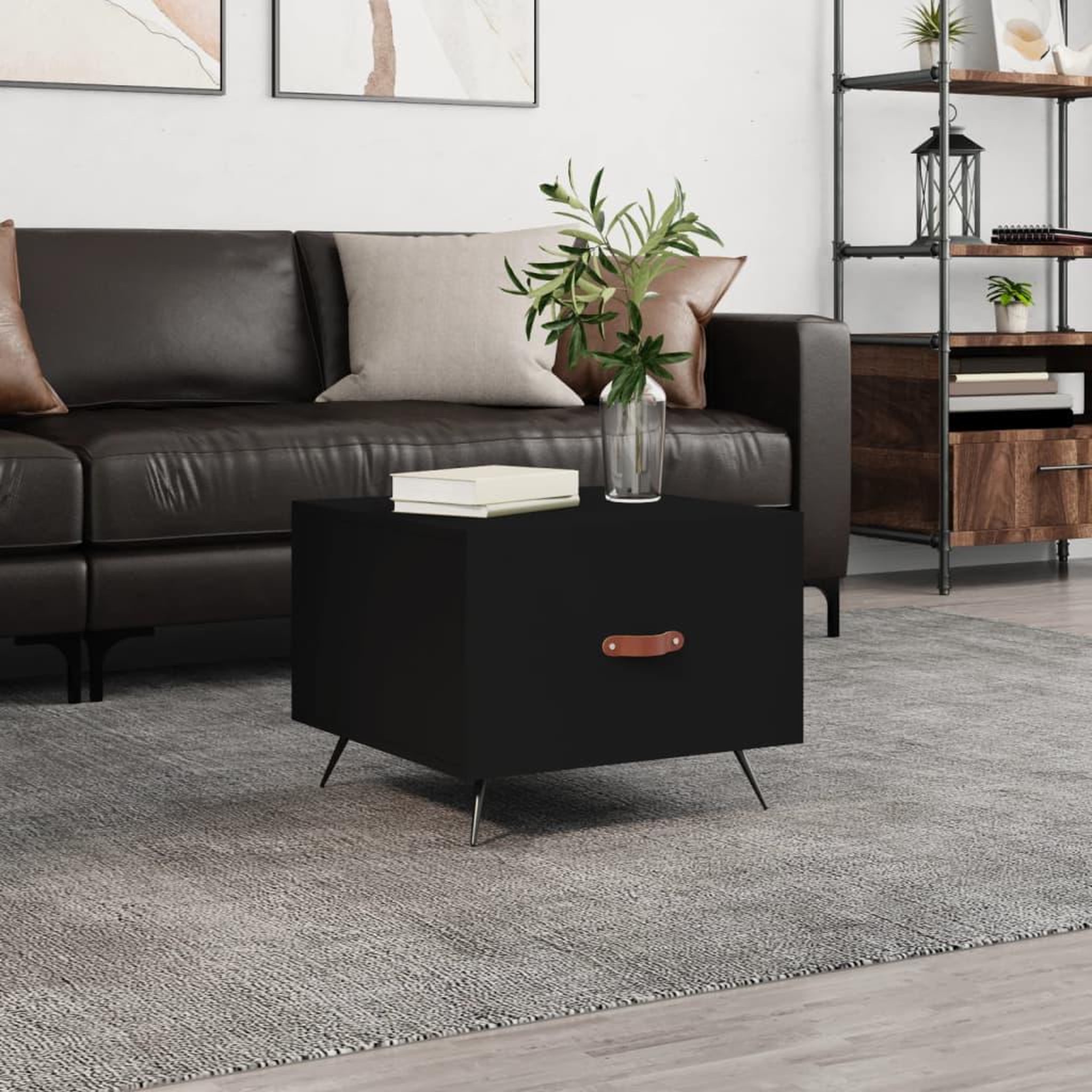 VIDAXL Table basse Noir 50x50x40 cm Bois d'ingenierie