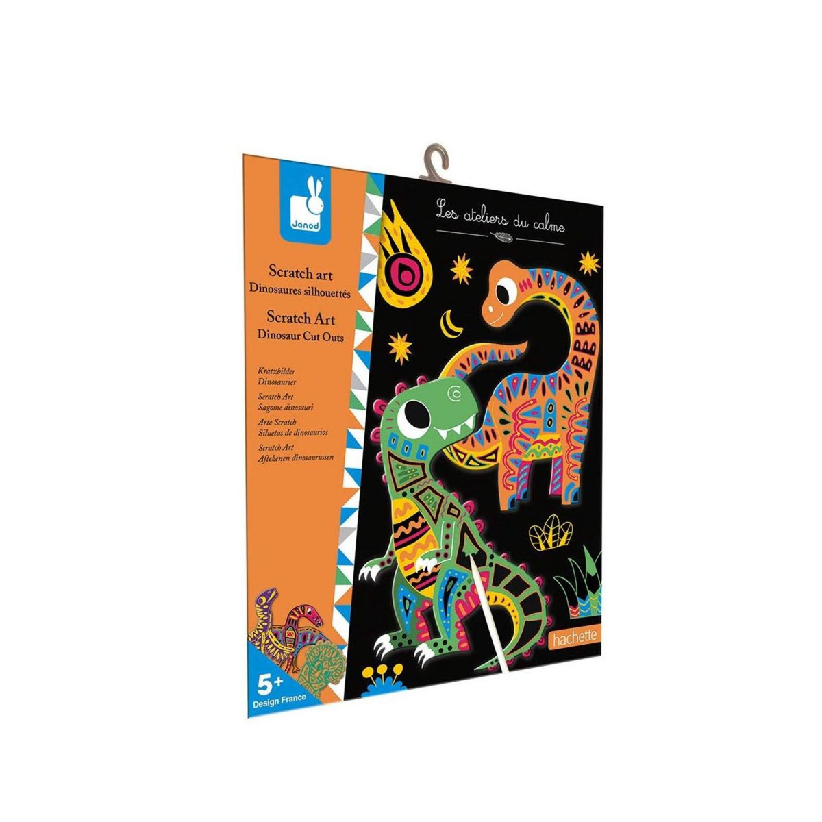 Juratoys-Janod Scratch Art - dinosaures silhouettes