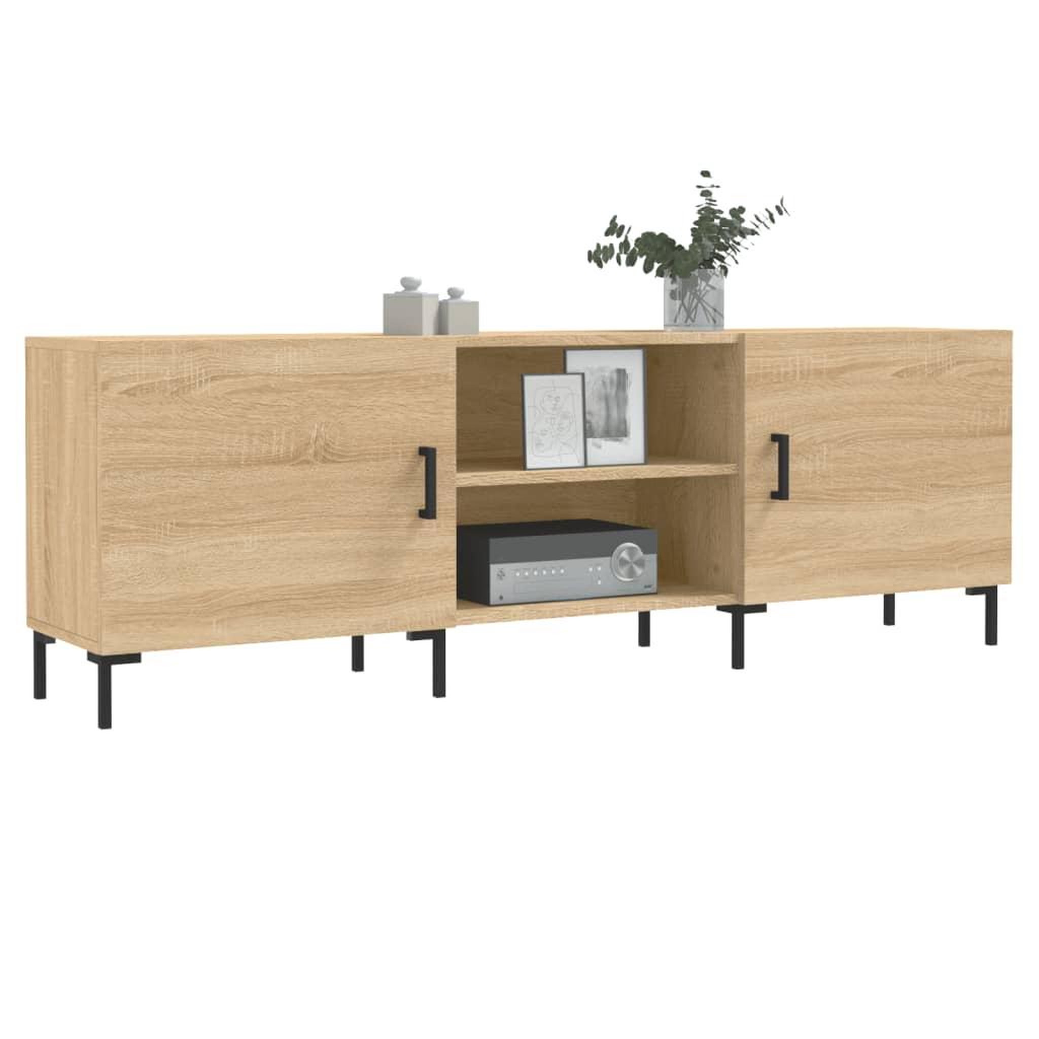Voir la diapositive 3 : VIDAXL Meuble TV chene sonoma 150x30x50 cm bois d'ingenierie