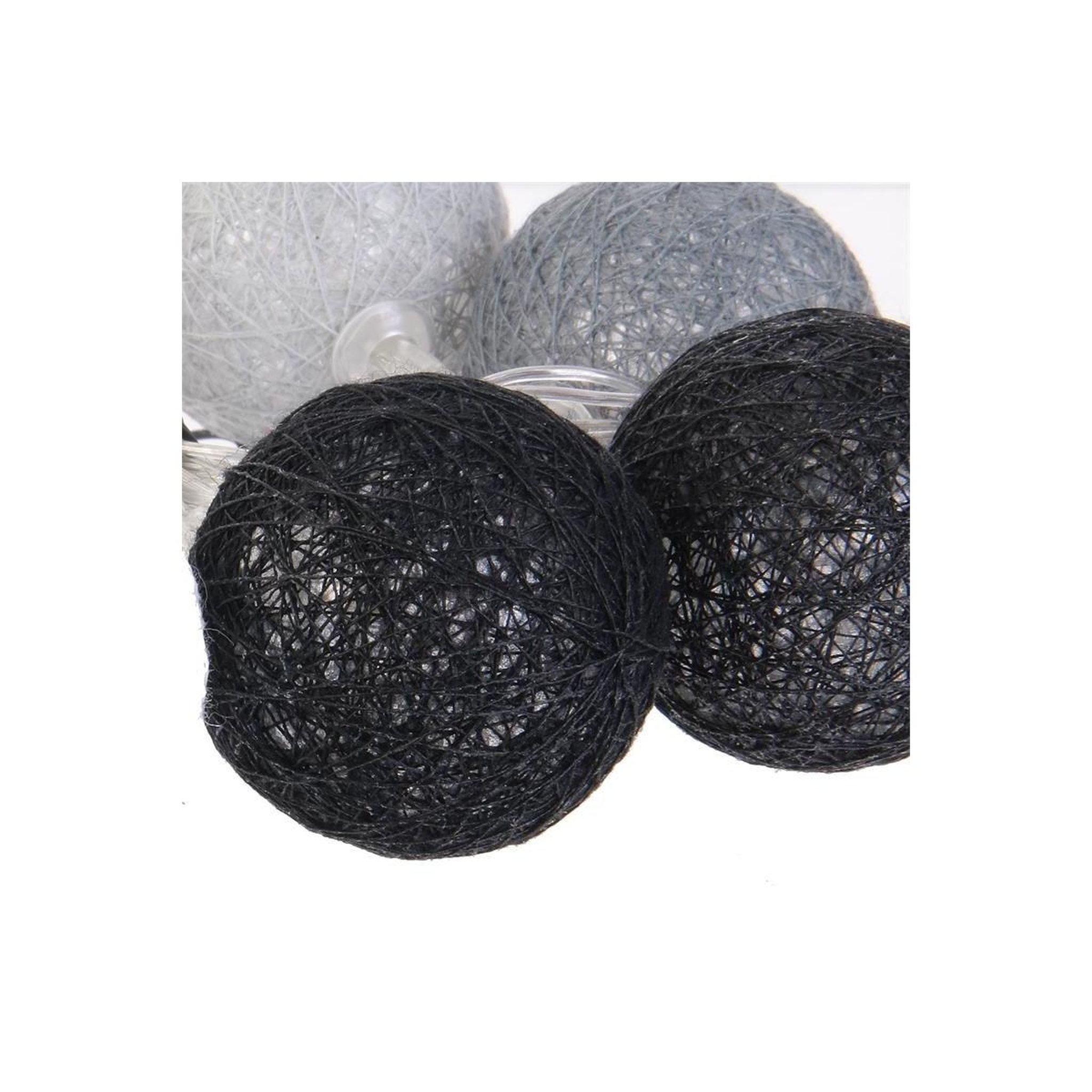 Voir la diapositive 2 : The Home Deco Factory Guirlande lumineuse à led  10 boules  192cm gris
