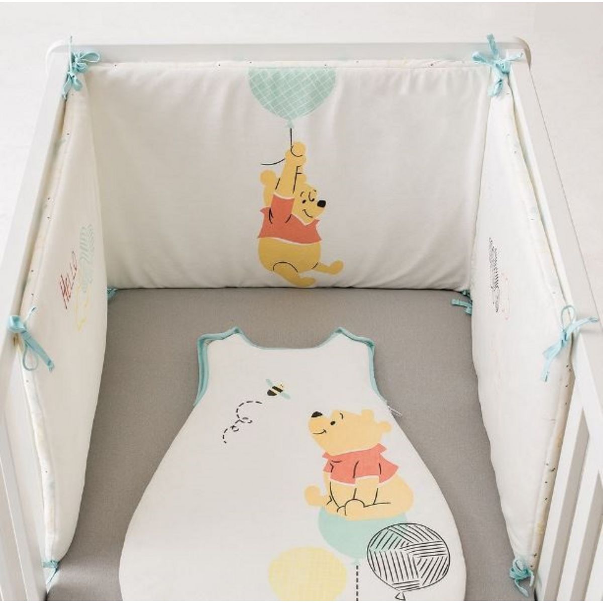 Babycalin Tour de lit bébé en velours Disney - 40 x 180 cm - Winnie