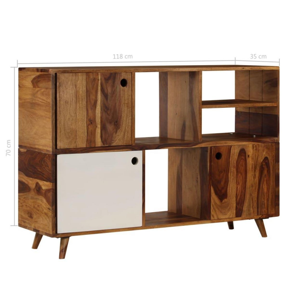 VIDAXL Buffet 118x35x70 cm Bois solide de Sesham