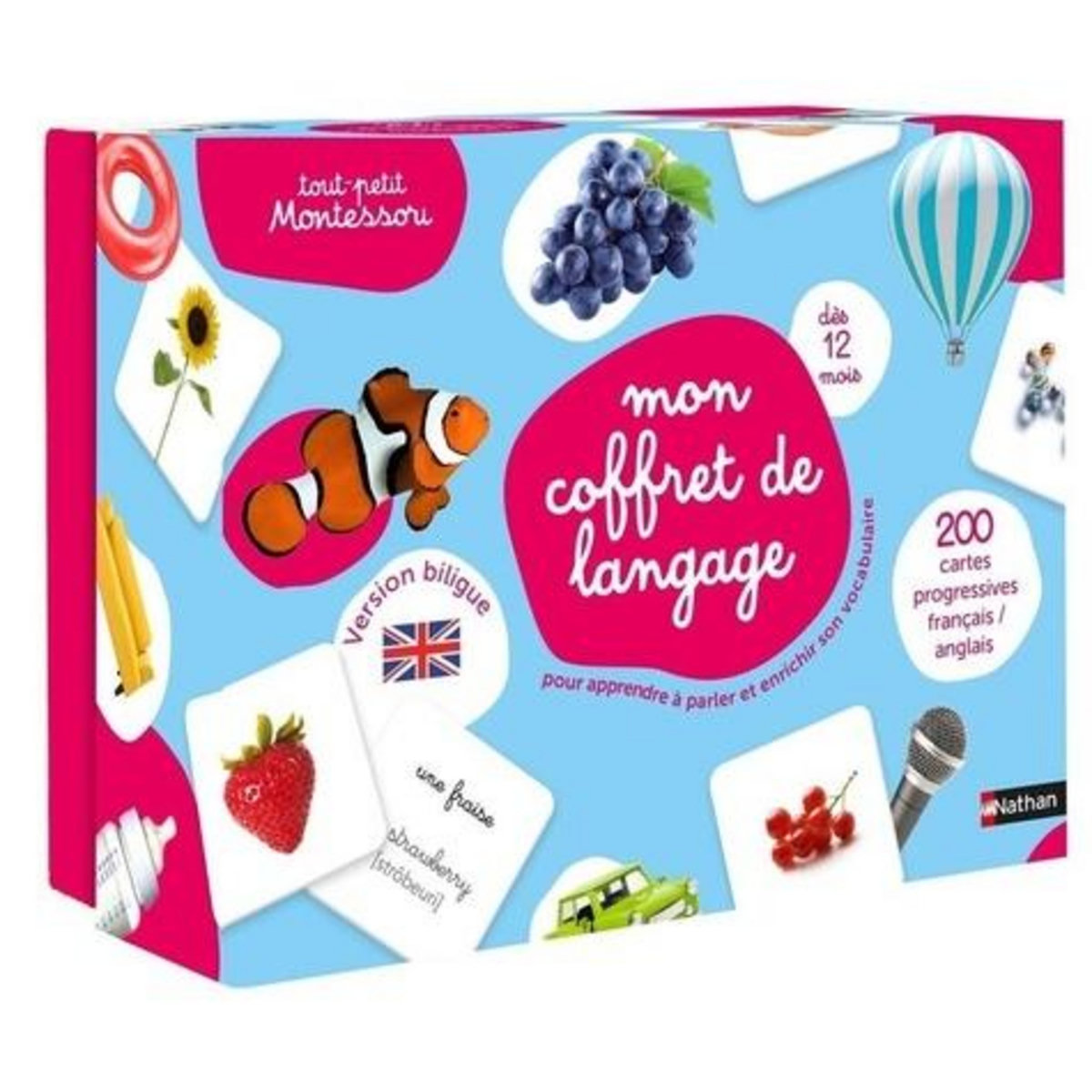 MON COFFRET DE LANGAGE TOUT PETIT MONTESSORI. EDITION BILINGUE FRANCAIS-ANGLAIS, Nathan