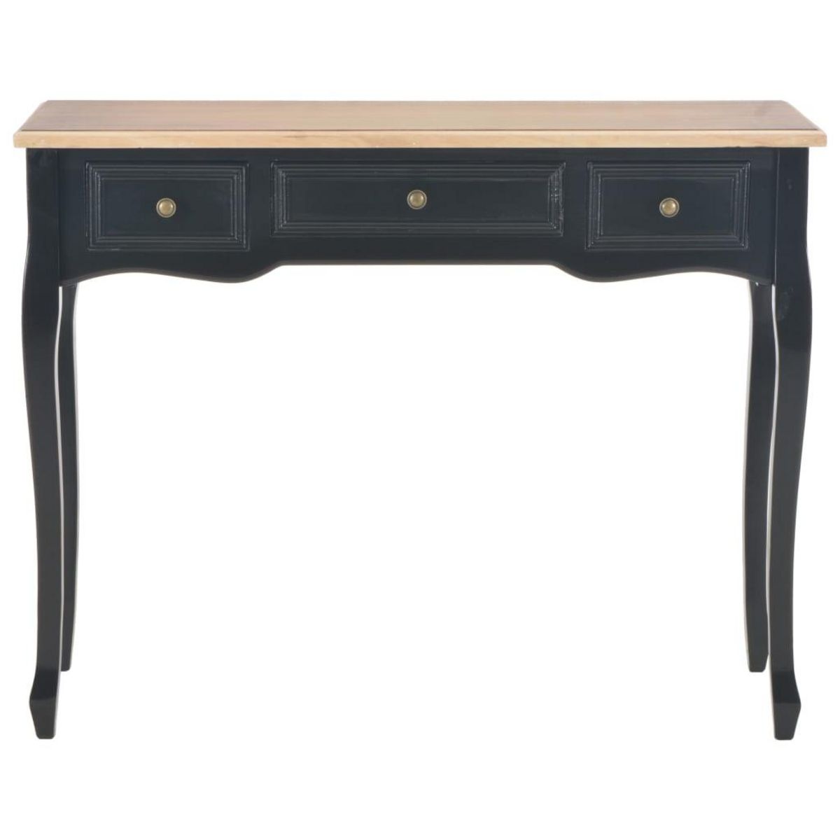 VIDAXL Table de console et coiffeuse avec 3 tiroirs Noir
