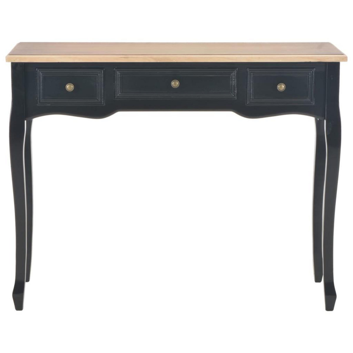 VIDAXL Table de console et coiffeuse avec 3 tiroirs Noir