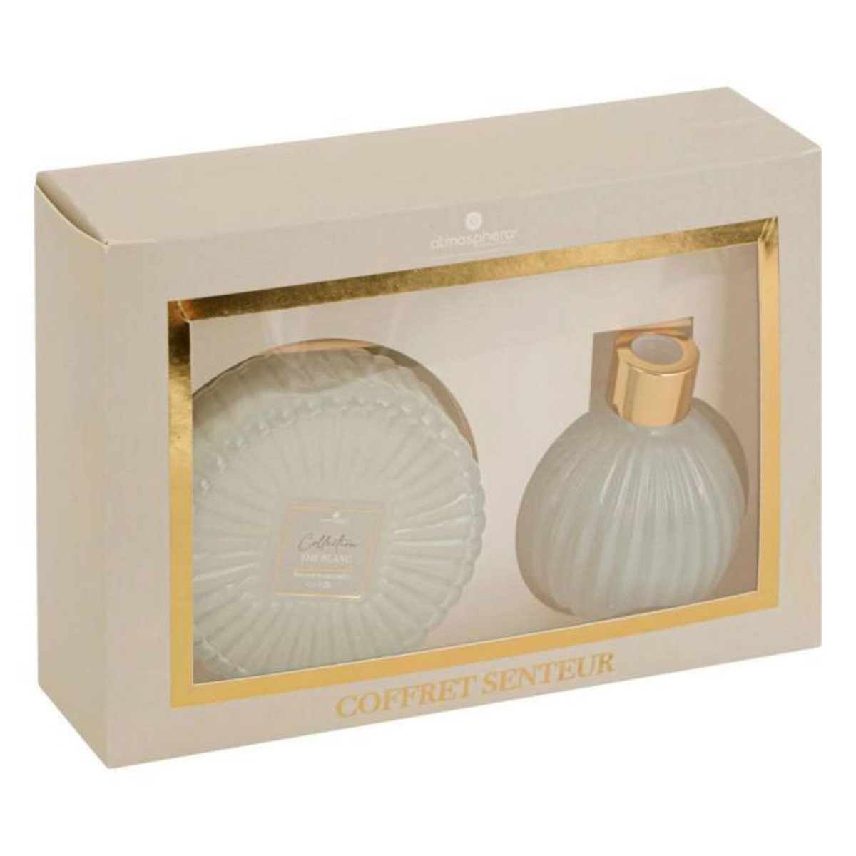 ATMOSPHERA Coffret Senteur 2 Pièces  Albie  8cm Thé Blanc