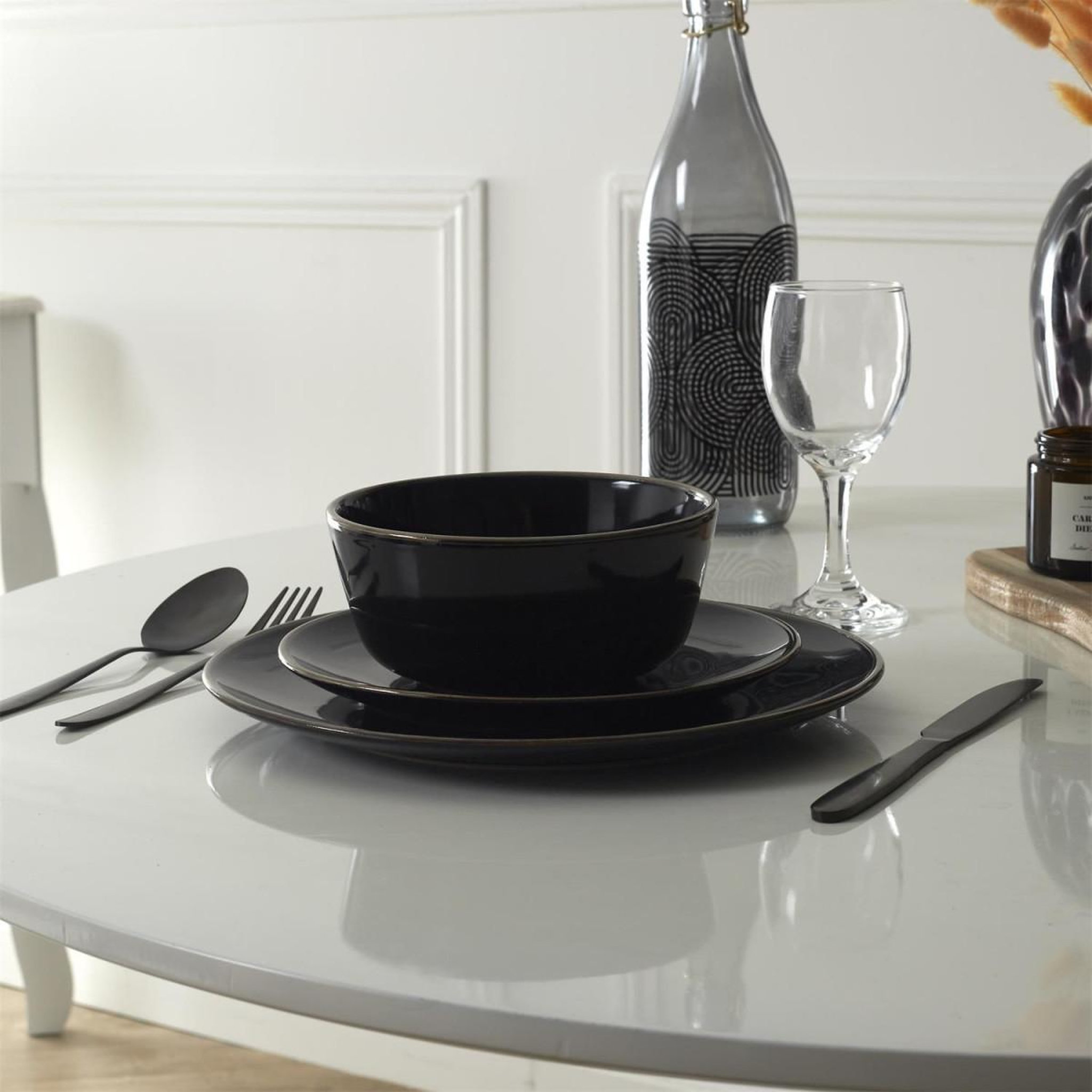 Voir la diapositive 5 : The Home Deco Factory Lot de 6 assiettes plates  lounge  26cm noir