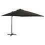 Voir la diapositive 1 : VIDAXL Parasol de jardin en porte-a-faux et mat et lumieres LED noir