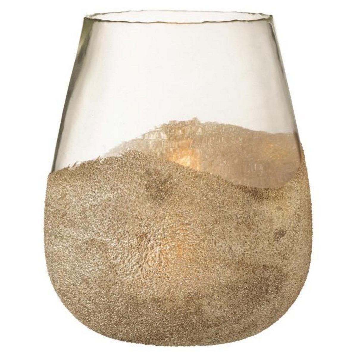 Paris Prix Photophore Rond Design  Perles  31cm Or