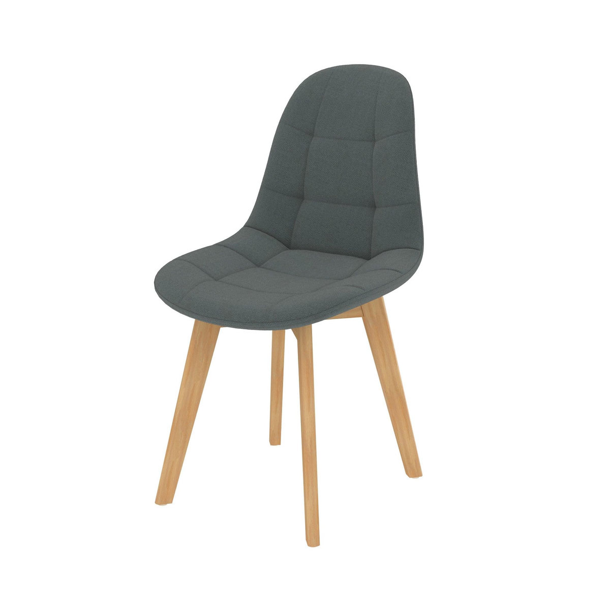 Rendez vous déco Lot de 2 chaises gris foncé et pieds en bois de hêtre - Yolo